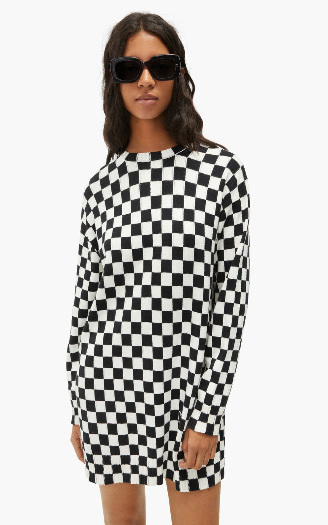 Kenzo Check print jumper Elbise Bayan Siyah | 1485-KCTSP